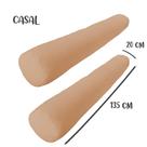 Kit 02 Capas para Rolo de Cabeceira Casal 135x20cm Nude Arrumadinho Enxovais
