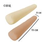 Kit 02 Capas para Rolo de Cabeceira Casal 135x20cm Nude e Cru Arrumadinho Enxovais