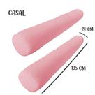 Kit 02 Capas para Rolo de Cabeceira Casal 135x20cm Rosa Arrumadinho Enxovais