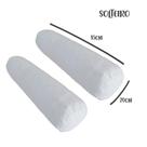 Kit 02 Capas para Rolo de Cabeceira Solteiro 85x20cm Branco Arrumadinho Enxovais