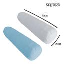 Kit 02 Capas para Rolo de Cabeceira Solteiro 85x20cm Branco e Azul Arrumadinho