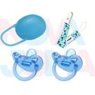 Kit 02 Chupetas,01 Prendedor De Chupeta ,01 Porta Chupeta Azul Da Kuka Kit 02 Chupetas,01 Prendedor De Chupeta ,01 Porta Chupeta Azul Da Kuka