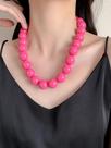 Kit 02 Colares Chocker Rosa Bolas e colar de fios Resina Gargantilha Kit 02 Colares Chocker Rosa Bolas e colar de fios Resina Gargantilha