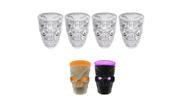 Kit 02 Copos Led e 04 Copos Dose Shot Caveira Halloween