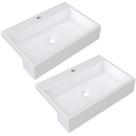 Kit 02 Cubas Banheiro Lavabo Xrt55 C01 Branco