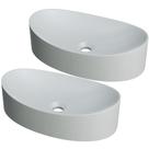 Kit 02 Cubas De Apoio Canoa Lavabo C01 Bc47w Cinza Matte Fosca - Lyam