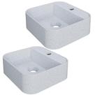 Kit 02 Cubas De Apoio Quadrada Para Banheiro Lavabo C01 Qa31w Branco Granit - Lyam Kit 02 Cubas De Apoio Quadrada Para Banheiro Lavabo C01 Qa31w Branco Granit - Lyam