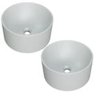 Kit 02 Cubas de Apoio Redonda Para Banheiro Lavabo C01 BL30W Cinza Matte Fosca - Lyam Kit 02 Cubas de Apoio Redonda Para Banheiro Lavabo C01 BL30W Cinza Matte Fosca - Lyam