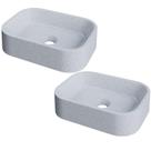 Kit 02 Cubas De Apoio Retangular Para Banheiro Lavabo C01 Br37w Branco Granit Matte Lyam Kit 02 Cubas De Apoio Retangular Para Banheiro Lavabo C01 Br37w Branco Granit Matte Lyam