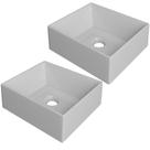 Kit 02 Cubas De Apoio Retangular Para Banheiro Lavabo C01 Rt30w Branco - Lyam