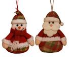 Kit 02 Enfeites Natalinos de Pelúcia Para árvore de Natal Papai Noel e Boneco de Neve Kit 02 Enfeites Natalinos de Pelúcia Para árvore de Natal Papai Noel e Boneco de Neve