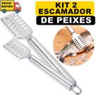 Kit 02 Escamador de Peixe Limpador Inox Para Escamas Remove Escamas do Peixe Linha Premium