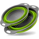 Kit 02 Escorredores de Silicone para Macarrão Massas Frutas e Alimentos Multiuso Retrátil com Alças Dobrável Resistente Praticidade na sua Cozinha