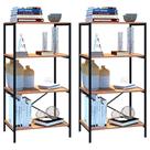 Kit 02 Estantes Livreiro Baixa Multiuso Padova 60cm 4 Prateleiras Demolição - Desk Design