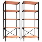 Kit 02 Estantes Livreiro Multiuso Trento Estilo Industrial 150Cm Demolição Preto - Abmaza Kit 02 Estantes Livreiro Multiuso Trento Estilo Industrial 150Cm Demolição Preto - Abmaza