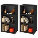 Kit 02 Estantes Multiuso com 02 Prateleiras Clean 81x45 cm Preto - Lyam Decor Kit 02 Estantes Multiuso com 02 Prateleiras Clean 81x45 cm Preto - Lyam Decor