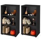Kit 02 Estantes Multiuso com 02 Prateleiras Clean A02 81x45 cm Preto - Lyam Decor Kit 02 Estantes Multiuso com 02 Prateleiras Clean A02 81x45 cm Preto - Lyam Decor