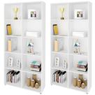Kit 02 Estantes Multiuso com 10 Nichos Clean 187x90 Branco - Lyam Decor