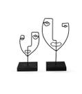 Kit 02 Estatueta Face Decorativo Ferro Estilo Moderno