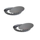 Kit 02 Forma Torta Crespa Antiaderente Fundo Removível 23 cm