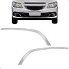 Kit 02 Friso Moldura Grade Farol Milha Cromado Onix Prisma 2013 Até 2016