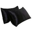Kit 02 Fronhas Cetim 70cm x 50cm Anti Frizz Preto