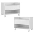 Kit 02 Gabinetes Armário Banheiro Multiuso Ivy 60cm 100% Mdf Bp Com 01 Gaveta Branco - Abmaza Kit 02 Gabinetes Armário Banheiro Multiuso Ivy 60cm 100% Mdf Bp Com 01 Gaveta Branco - Abmaza