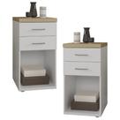 Kit 02 Gaveteiros Para Escritório Home Office 2 Gavetas Orly A02 Olmo Branco - Lyam Decor