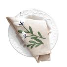 Kit 02 Guardanapos de Tecido Bordados Em Linho Austrália Floral Jolitex