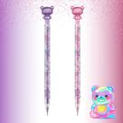 Kit 02 Lapiseiras Escolar Decorada Rosa e Roxo 0.7mm Holic Gummy Fofurice Tris