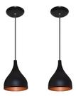 Kit 02 Luminárias Pendentes Modelo Funil Bivolt 110v220v Ideal para balcão, bancada