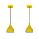 Kit 02 Lustres Luminarias Pendentes - Modelo Funil - Amarelo