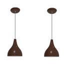 Kit 02 Lustres Luminarias Pendentes - Modelo Funil - Marrom