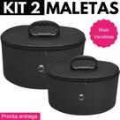 Kit 02 Maleta Frasqueira Necessaire Bolsa de Mão Para Viagem Maquiagem Esmaltes