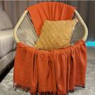 Kit 02 Manta 4,00x1,80 para Sofá Grande Tecido Grosso King 2 até 4 Lugares Gigante Sofa e Cama Cor:Terracota