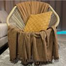 Kit 02 Manta para Sofá Cama 4,00x1,80 Gigante Capa Protetor de Sofa Retrátil 2 até 4 Lugares Grande Terracota Cor:Marrom