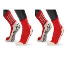 Kit 02 Meia Antiderrapante anti atrito Trusox Chuteira Vermelha