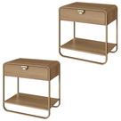 Kit 02 Mesas De Cabeceira 1 Gaveta Organica 60 Cm 28061 Artesano Hanover Dourado