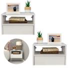 Kit 02 Mesas de Cabeceira 100% MDF mesa de cabeceira Suspenso Branco 40cm com Gaveta Embaixo