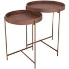 Kit 02 Mesas De Canto Lateral Decorativa Industrial Sala de Estar 56 cm Sintético Whisky P06 Daisy - Lyam Kit 02 Mesas De Canto Lateral Decorativa Industrial Sala de Estar 56 cm Sintético Whisky P06 Daisy - Lyam