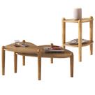 Kit 02 Mesas de Centro e 01 Mesa Lateral Pés Madeira Trium A03 Hanover Roble - Lyam Decor