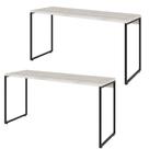 Kit 02 Mesas Escritório E Home Office Aspen 150 Cm C01 Snow