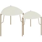 Kit 02 Mesas Laterais Para Sala de Estar Pés Industrial Dourado Alef I03 Luna - Lyam Decor Kit 02 Mesas Laterais Para Sala de Estar Pés Industrial Dourado Alef I03 Luna - Lyam Decor