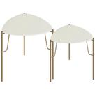 Kit 02 Mesas Laterais Para Sala de Estar Pés Industrial Dourado Alef I03 Luna - Lyam Decor