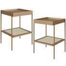 Kit 02 Mesas Lateral Para Sala de Estar Industrial Indy A03 Hanover Dourado - Lyam Decor