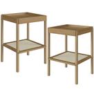 Kit 02 Mesas Lateral Para Sala de Estar Pés Madeira Moss A03 Hanover Roble - Lyam Decor Kit 02 Mesas Lateral Para Sala de Estar Pés Madeira Moss A03 Hanover Roble - Lyam Decor