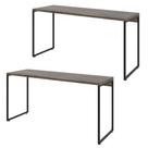 Kit 02 Mesas Para Escritório e Home Office Industrial Aspen 150 cm C01 Carvalho Dark - Lyam Decor