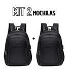 Kit 02 Mochila Escolar Bolsa Com Cabo De Aço Resistente Masculino Feminino