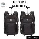 Kit 02 Mochilas Unissex com Carrinho para Viagem e Cabo de Aço Reforçado, Resistente, Elegantes e Mo
