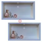 Kit 02 Nicho de Porcelanato Branco Polido 60x32cm Borda Aluminio